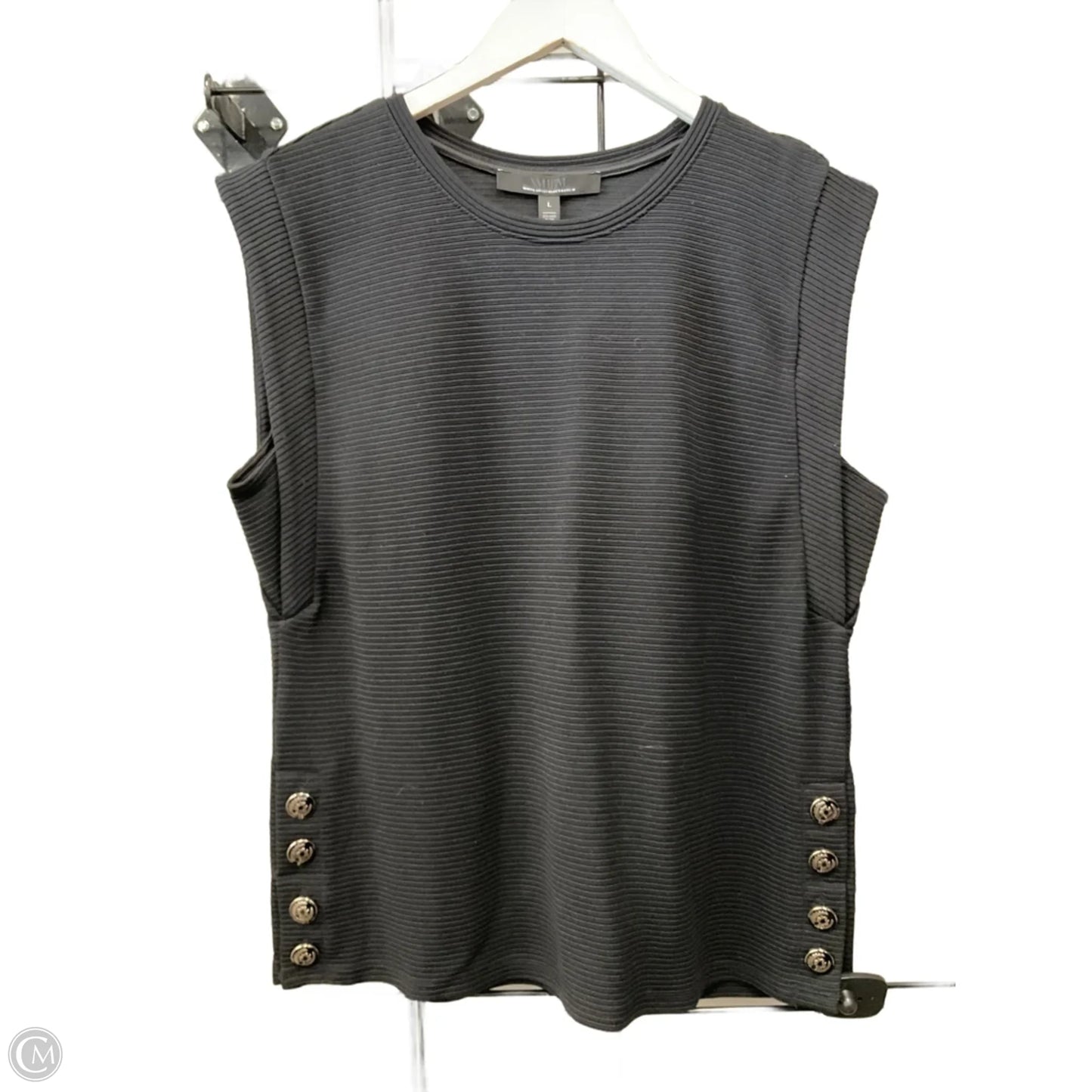 Top Short Sleeve By White House Black Market In Black, Size: L