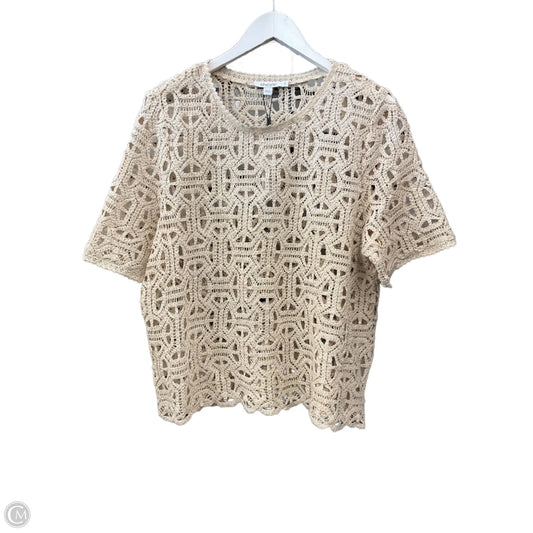 Top Short Sleeve By Chicos In Tan, Size: L
