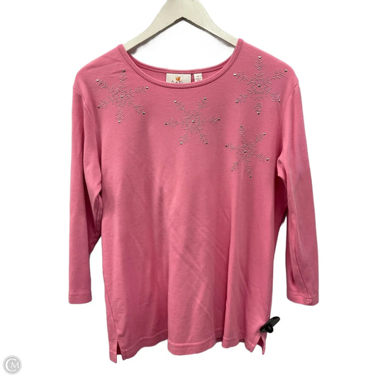 Top Long Sleeve By Quaker Factory In Pink, Size: M