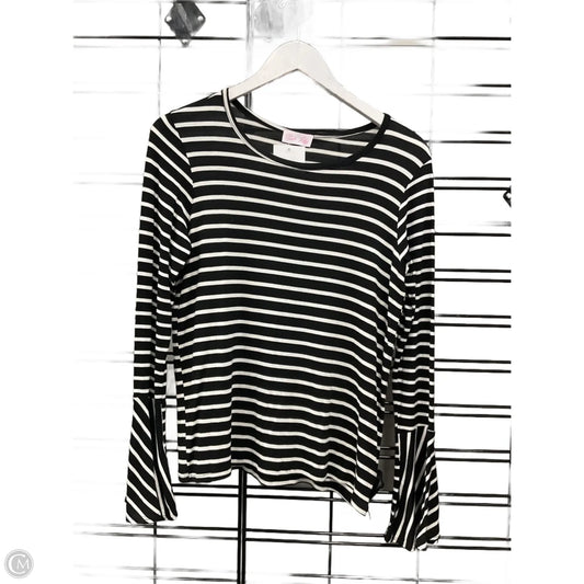 Top Long Sleeve By Pink Lily In Black & White, Size: S