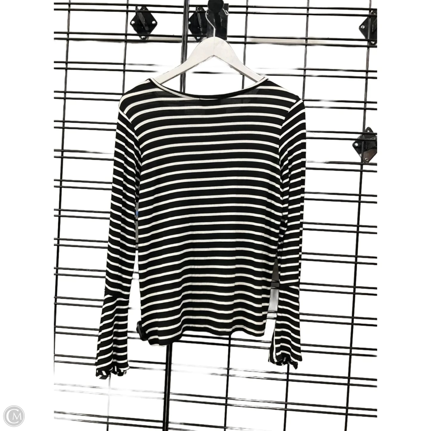 Top Long Sleeve By Pink Lily In Black & White, Size: S