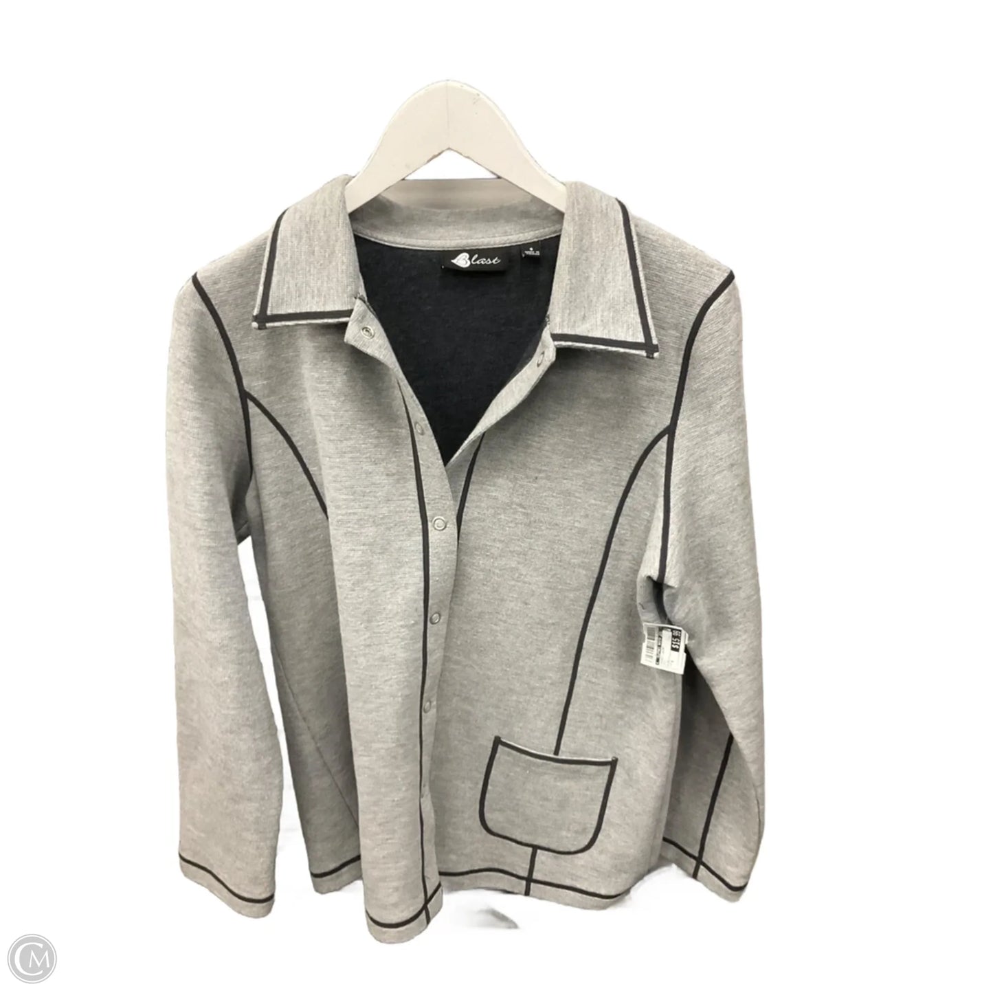 Jacket Shirt By Clothes Mentor In Grey, Size: S