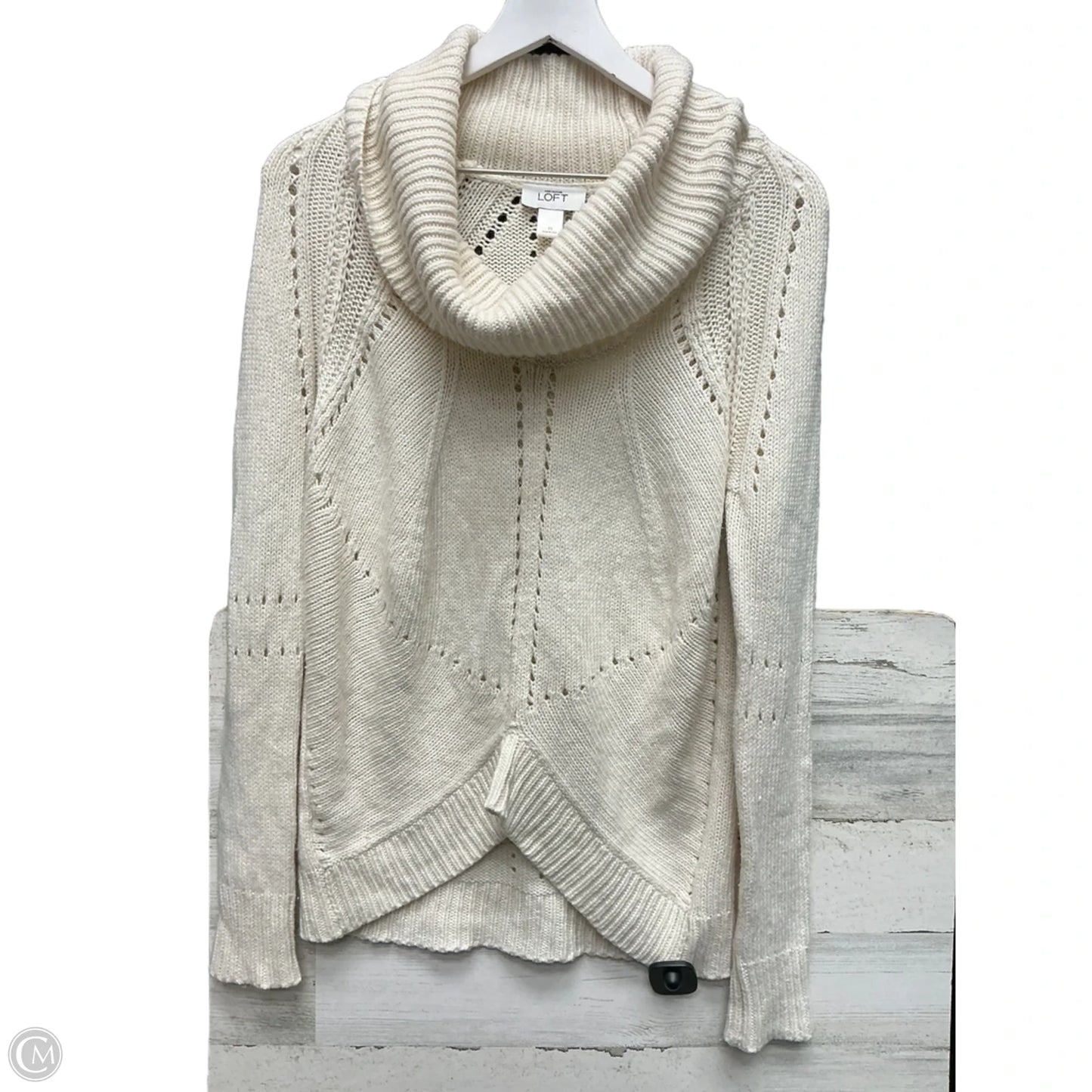 Sweater By Loft In Cream, Size: M