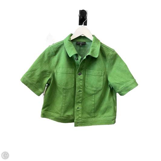 Jacket Denim By Talbots In Green Denim, Size: Mp
