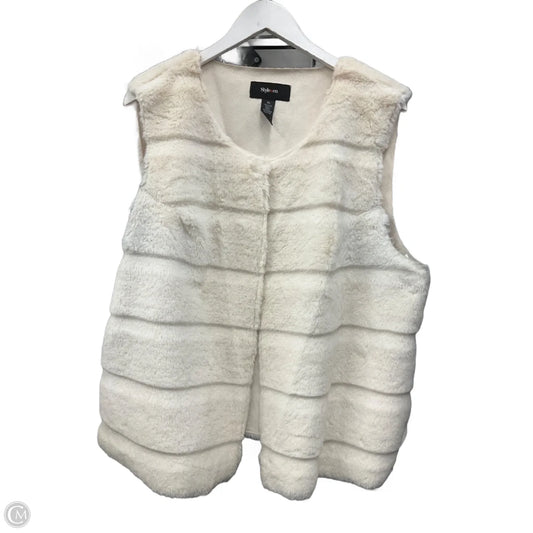Vest Faux Fur & Sherpa By Style And Company In Cream, Size: Xl