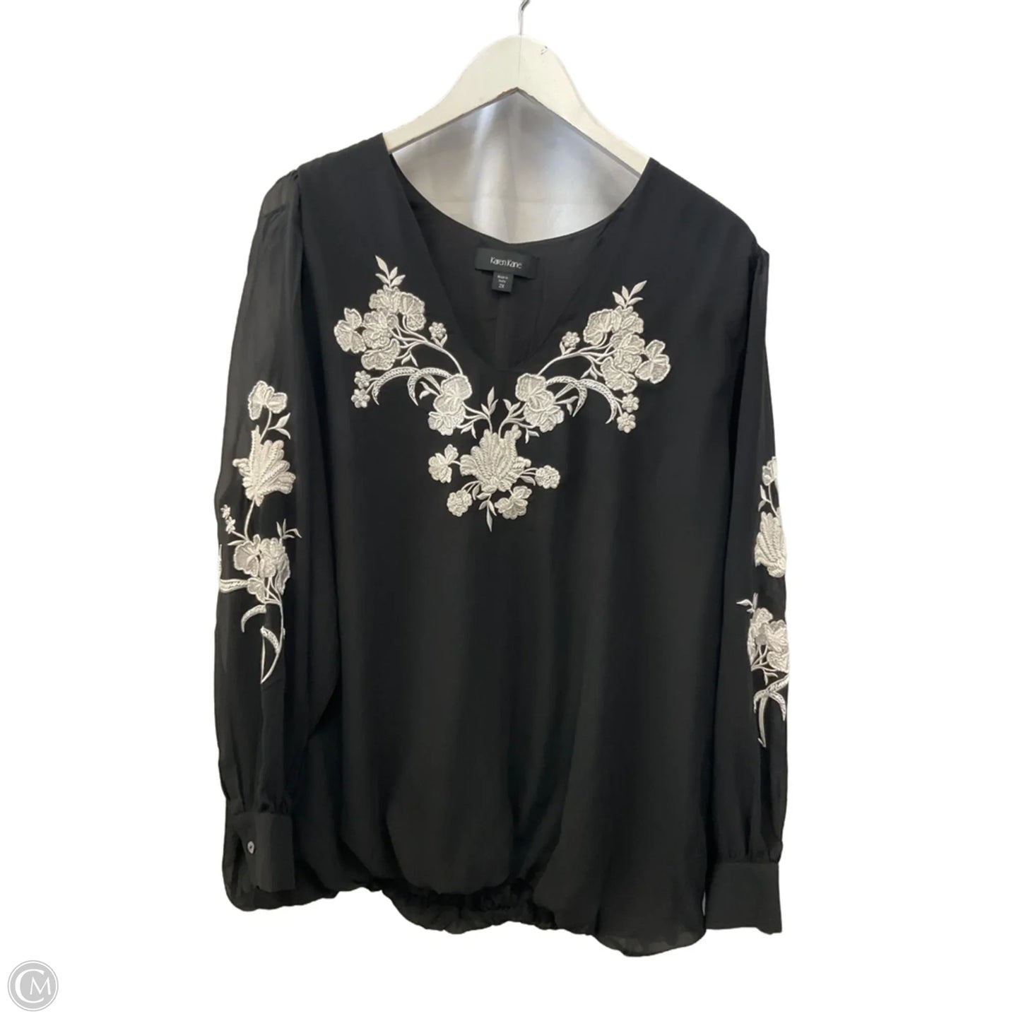 Top Long Sleeve By Karen Kane In Black, Size: 2x