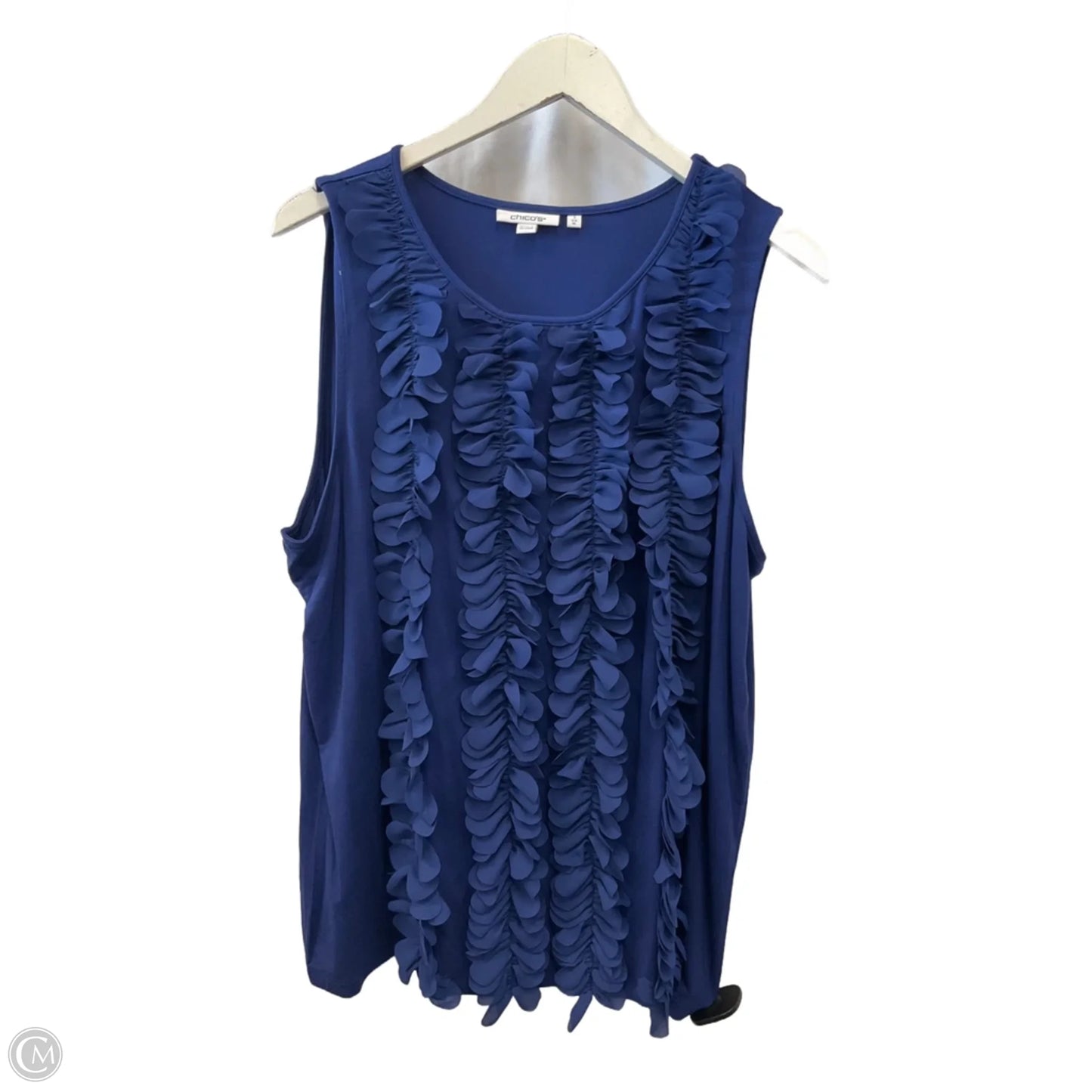 Top Sleeveless By Chicos In Blue, Size: Xl