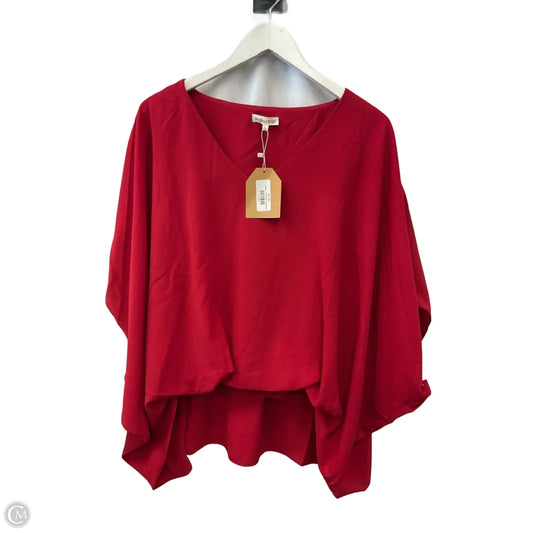 Top Short Sleeve By Main Strip In Red, Size: L