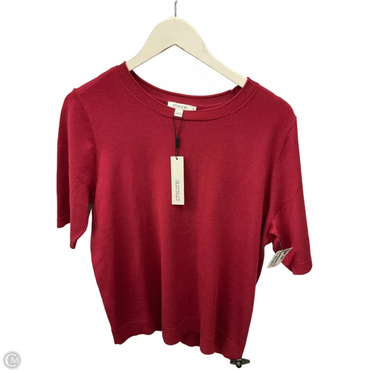 Top Short Sleeve By Chicos In Red, Size: L