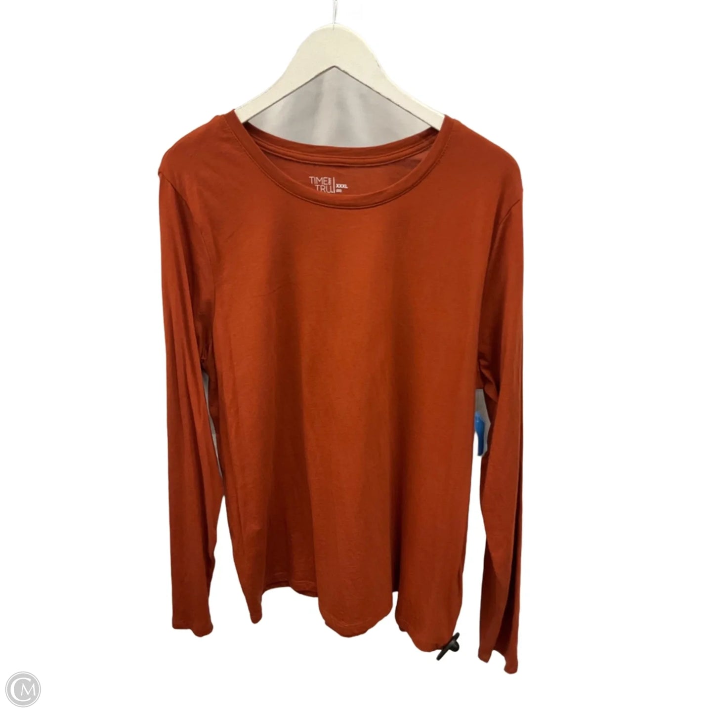 Top Long Sleeve Basic By Time And Tru In Orange, Size: Xxl