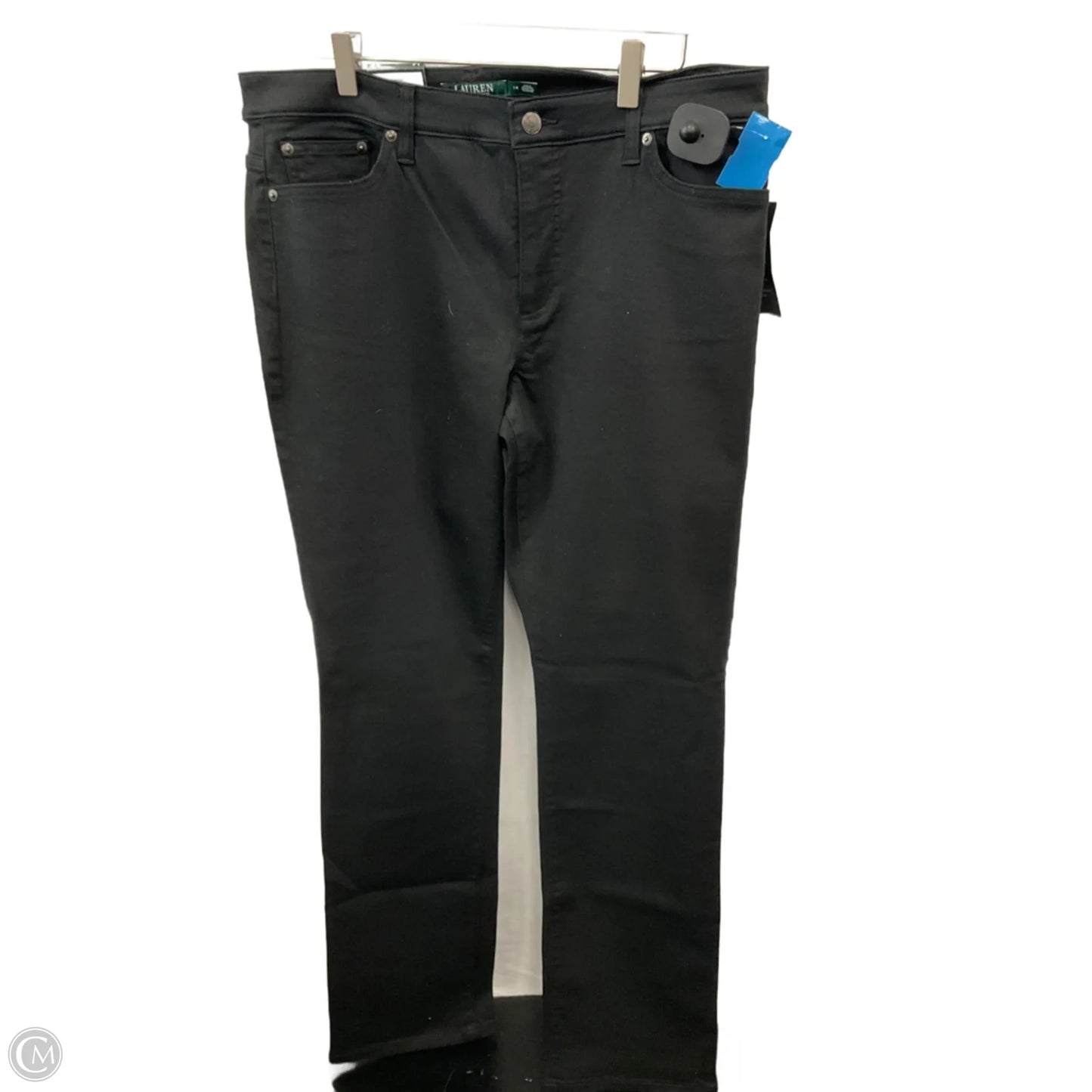 Jeans Straight By Lauren By Ralph Lauren In Black Denim, Size: 14