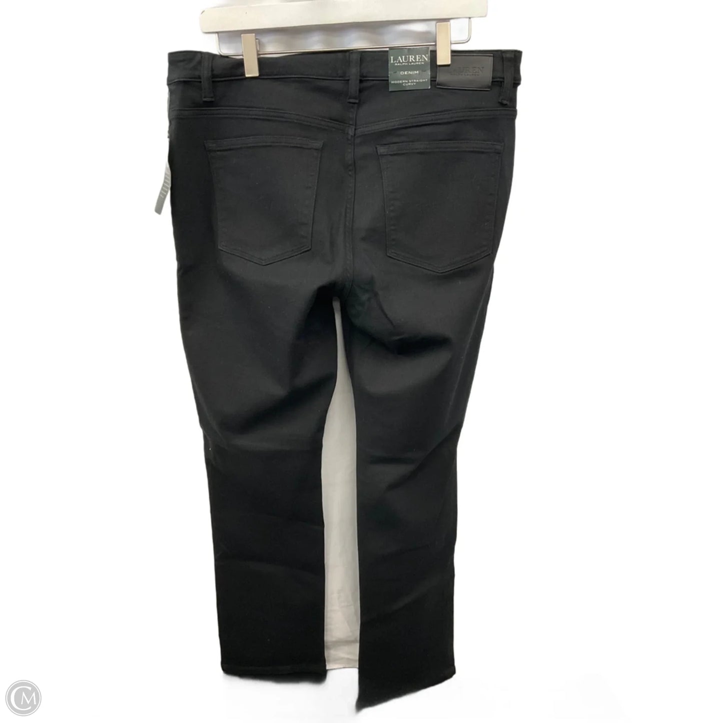 Jeans Straight By Lauren By Ralph Lauren In Black Denim, Size: 14