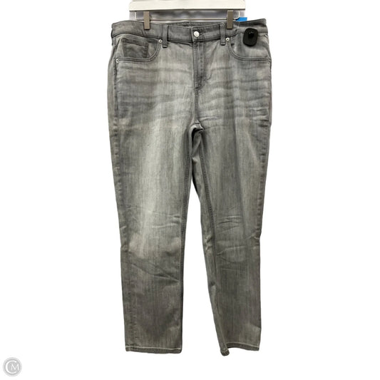 Jeans Straight By Chicos In Grey Denim, Size: 14