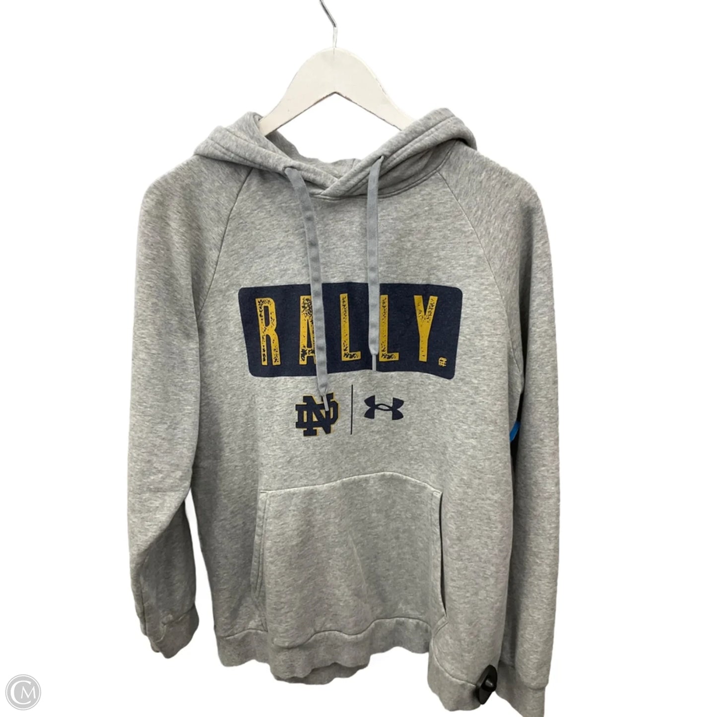 Athletic Sweatshirt Hoodie By Under Armour In Grey, Size: M