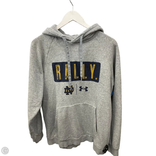 Athletic Sweatshirt Hoodie By Under Armour In Grey, Size: M