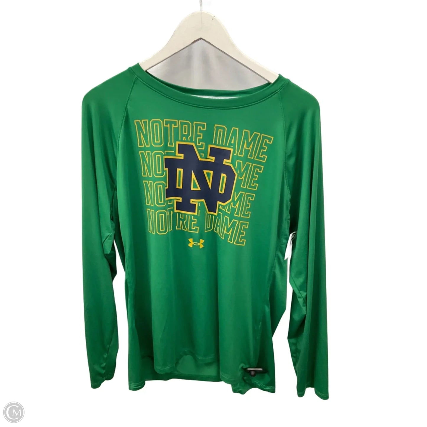 Athletic Top Long Sleeve Crewneck By Under Armour In Green, Size: Xl