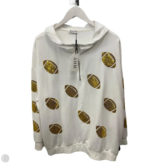 Athletic Top Long Sleeve Hoodie By Why Dress In White, Size: Xxl