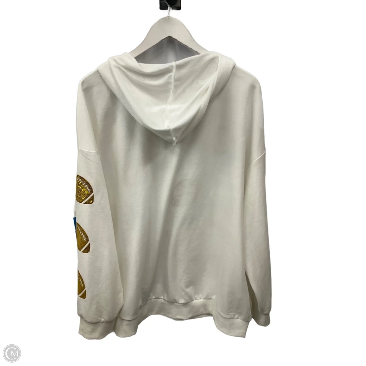 Athletic Top Long Sleeve Hoodie By Why Dress In White, Size: Xxl