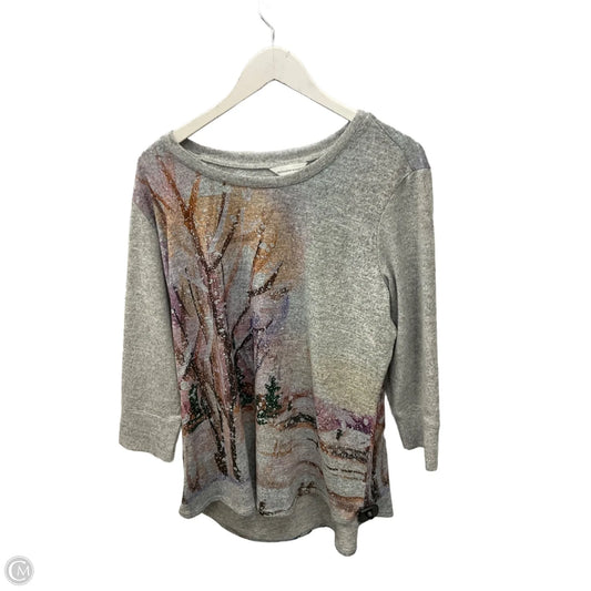 Top Long Sleeve By Christopher And Banks In Grey, Size: Xl