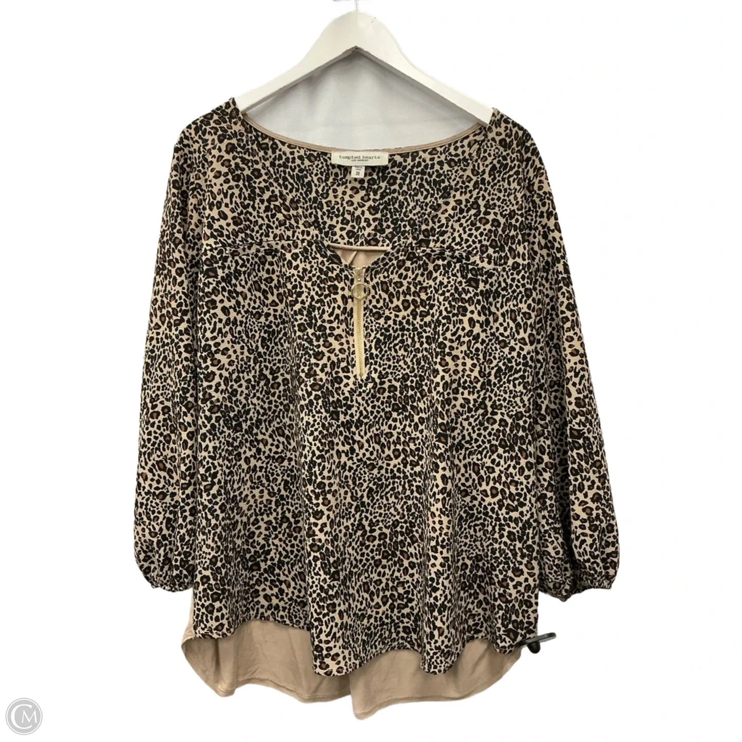 Top 3/4 Sleeve By Clothes Mentor In Animal Print, Size: 3x