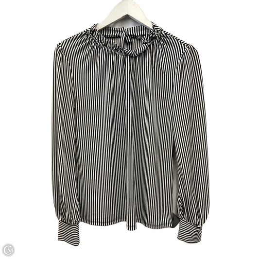 Top Long Sleeve By Adrianna Papell In Black & White, Size: S