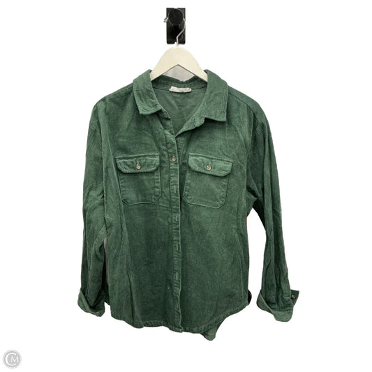 Jacket Shirt By Double Zero In Green, Size: L