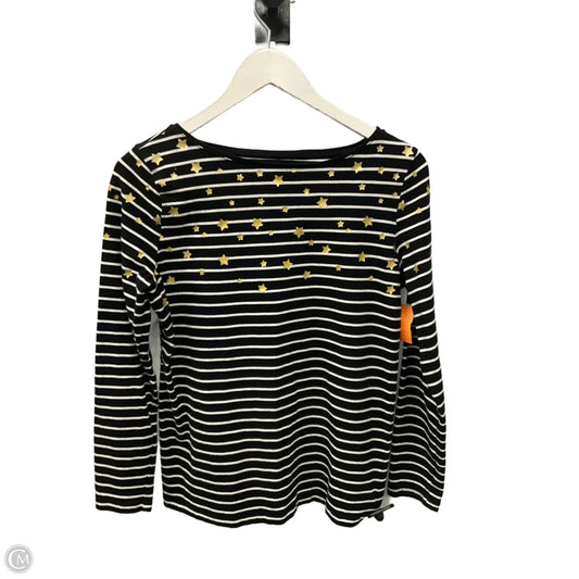 Top Long Sleeve By Talbots In Black & White, Size: M