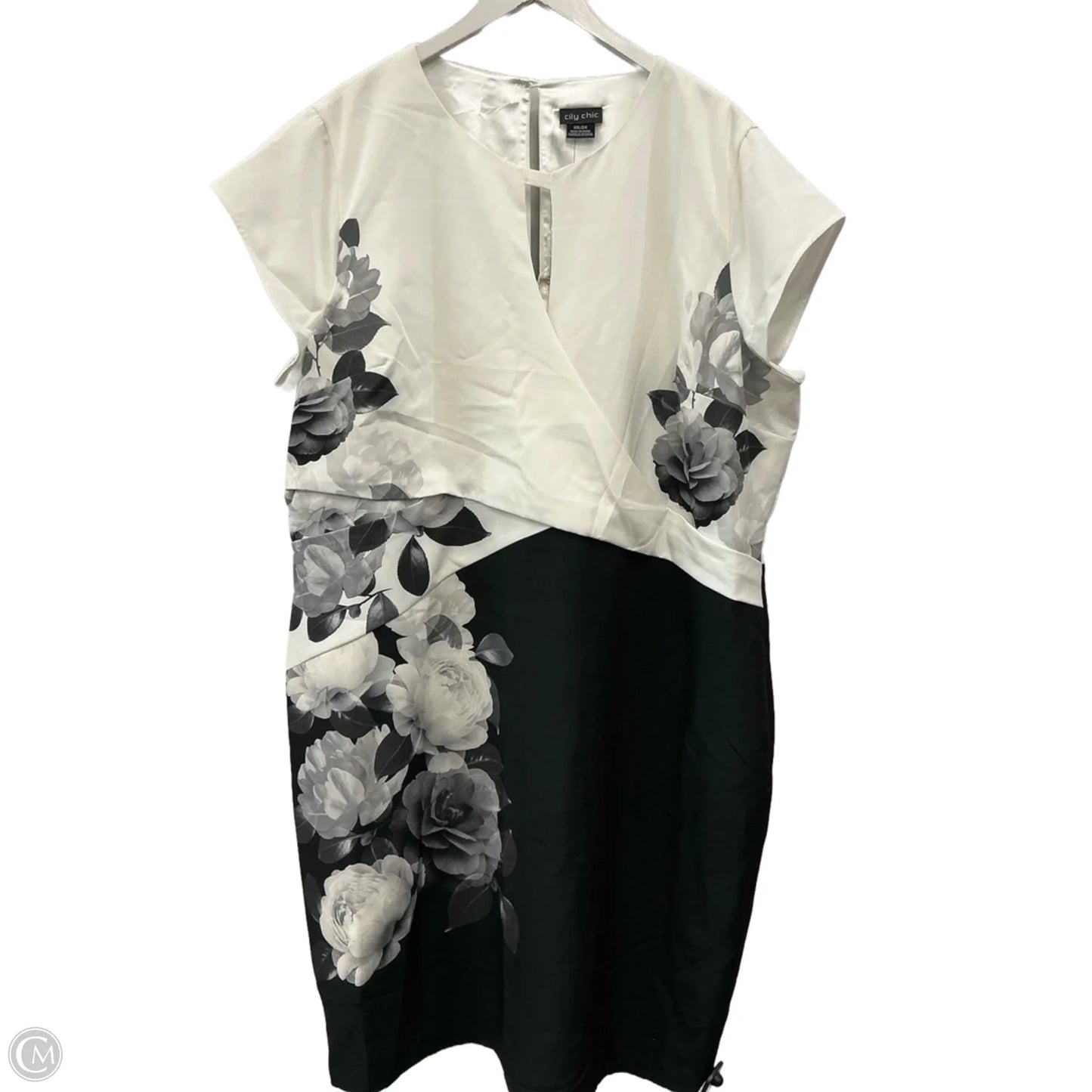 Dress Casual Midi By City Chic In Black & White, Size: 3x