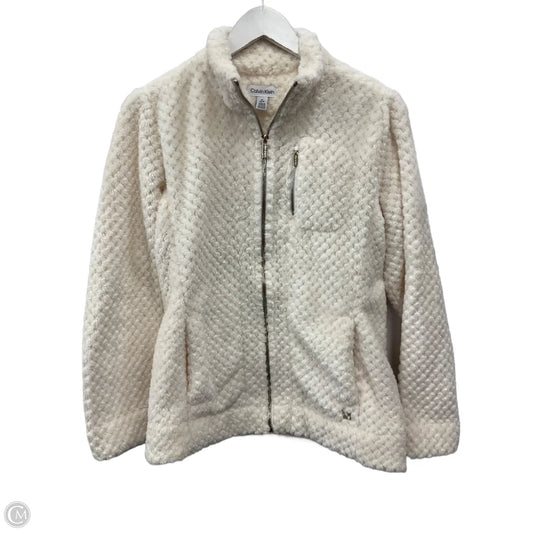 Jacket Fleece By Calvin Klein In Cream, Size: S