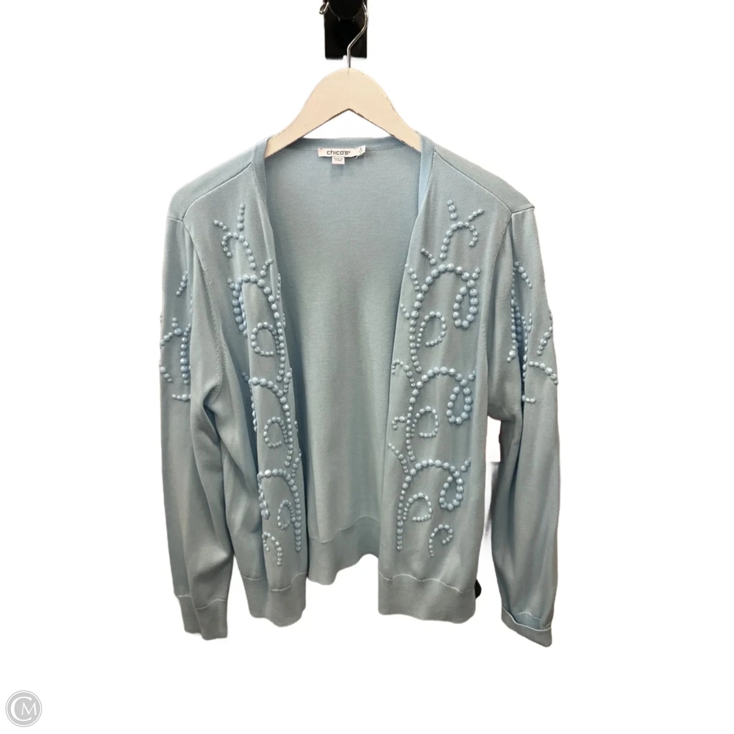 Sweater Cardigan By Chicos In Blue, Size: L