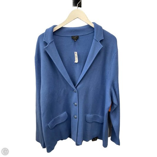 Sweater Cardigan By Talbots In Blue, Size: 3x