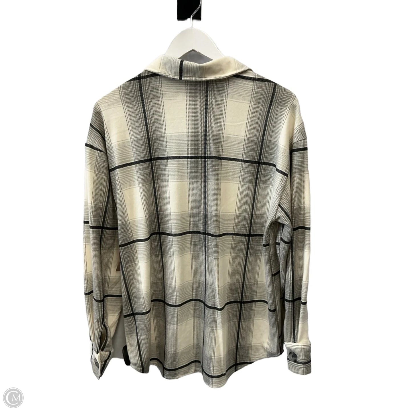 Top Long Sleeve By Eden & Olivia In Cream & Grey, Size: S