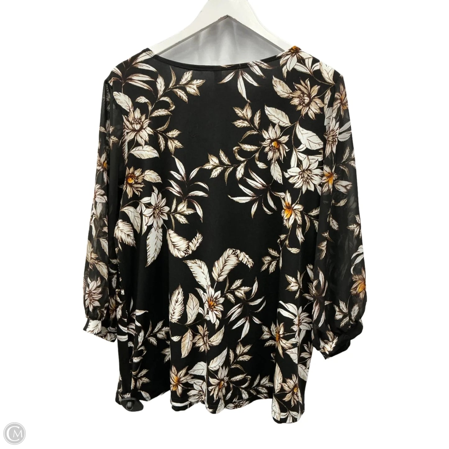 Top Long Sleeve By Perseption Concept In Black, Size: 1x