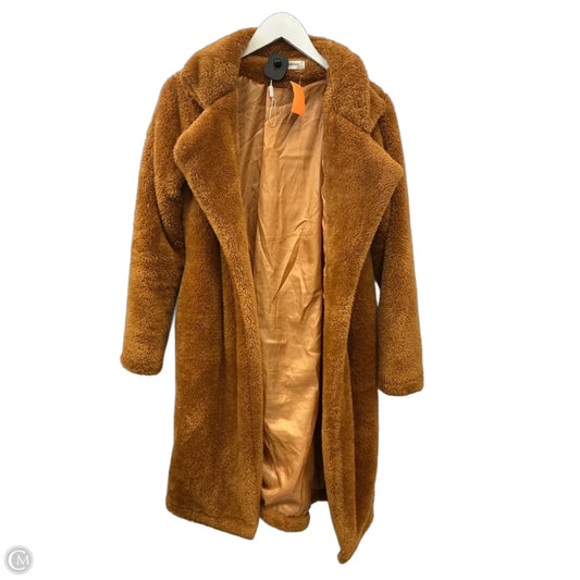Jacket Faux Fur & Sherpa By Angashion In Gold, Size: S