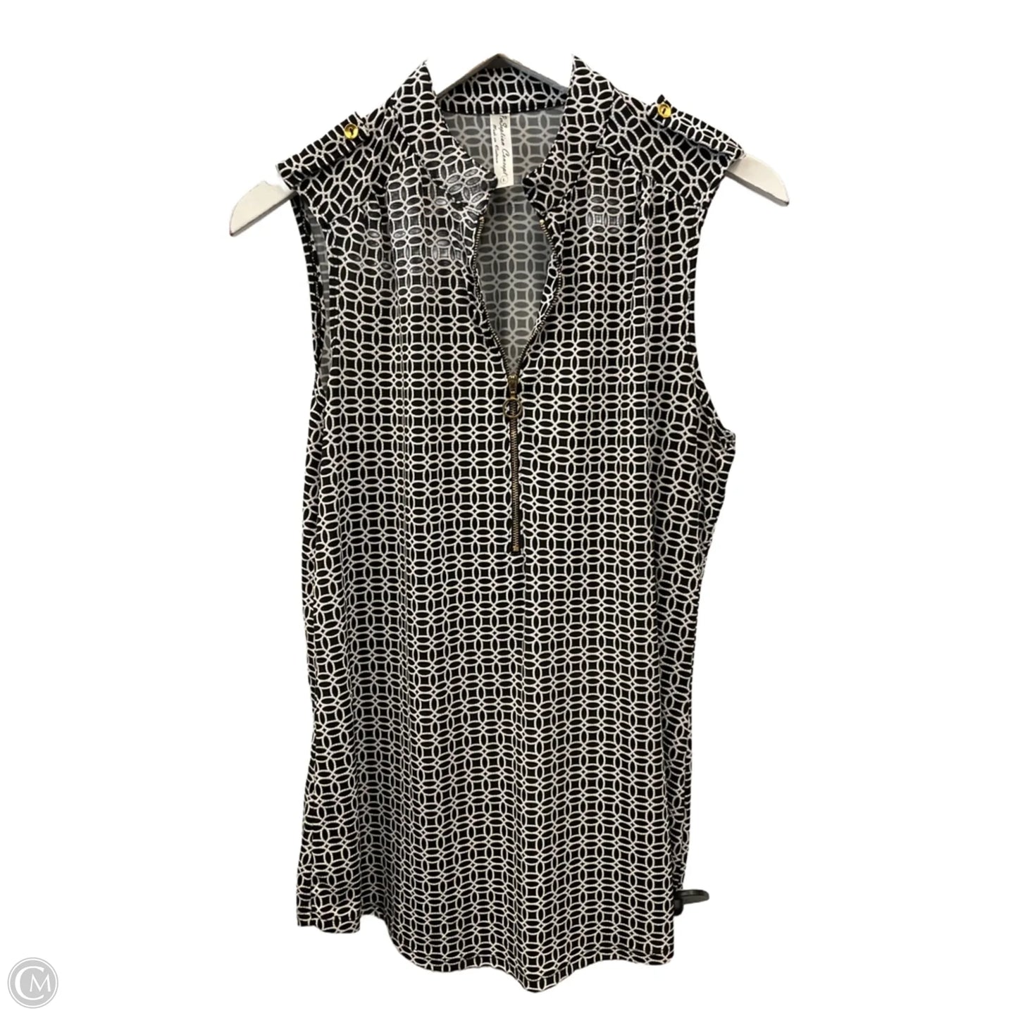 Top Sleeveless By Perseption Concept In Black & White, Size: L