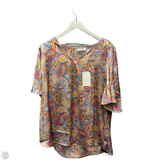 Top Short Sleeve By Emily Wonder In Multi-colored, Size: 1x