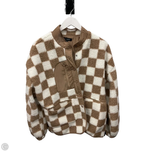 Jacket Fleece By Blu Pepper In Tan, Size: L