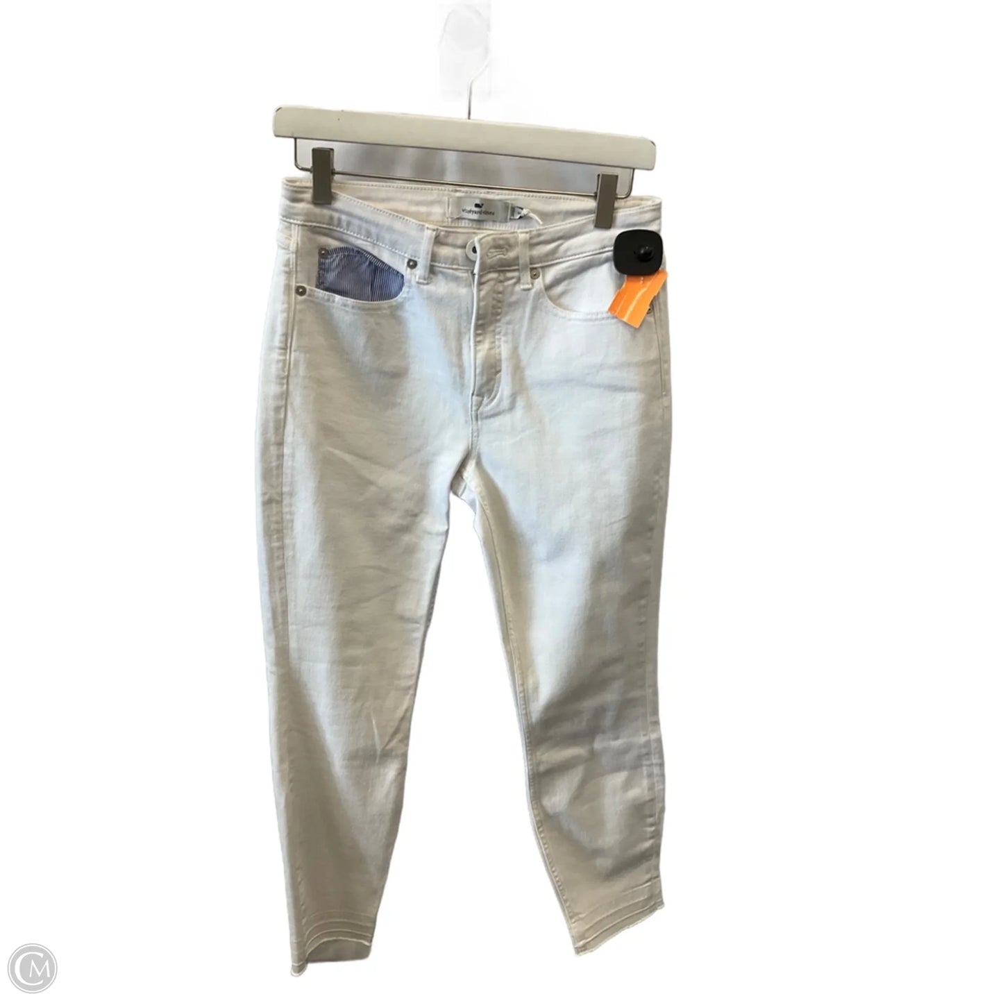 Jeans Skinny By Vineyard Vines In White Denim, Size: 4
