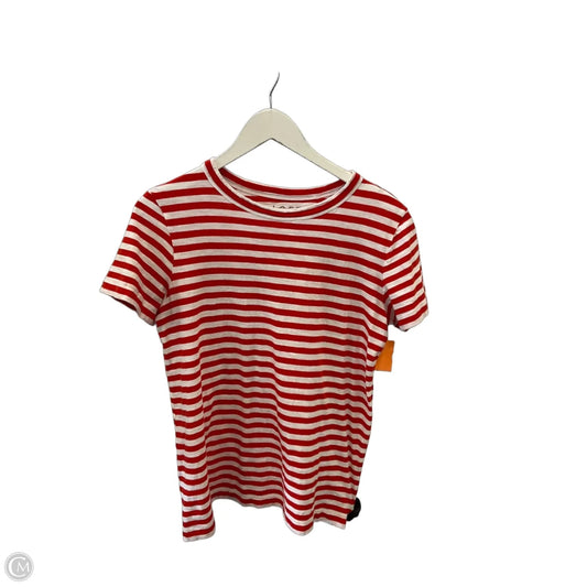 Top Short Sleeve By Loft In Red & White, Size: M