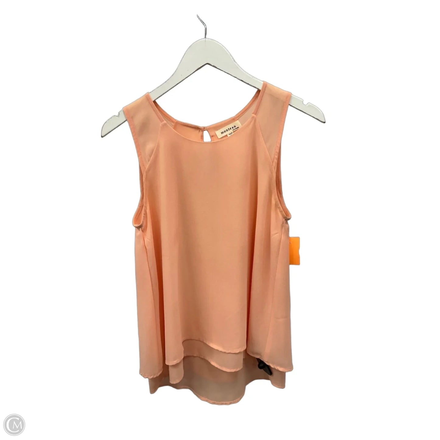 Top Sleeveless By Monteau In Peach, Size: S