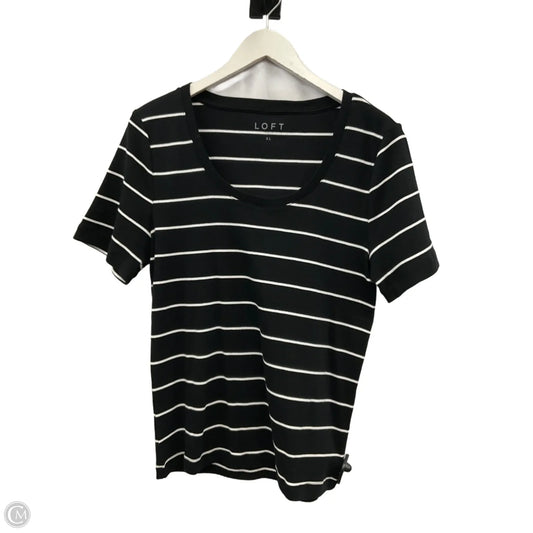 Top Short Sleeve By Loft In Black & White, Size: Xl
