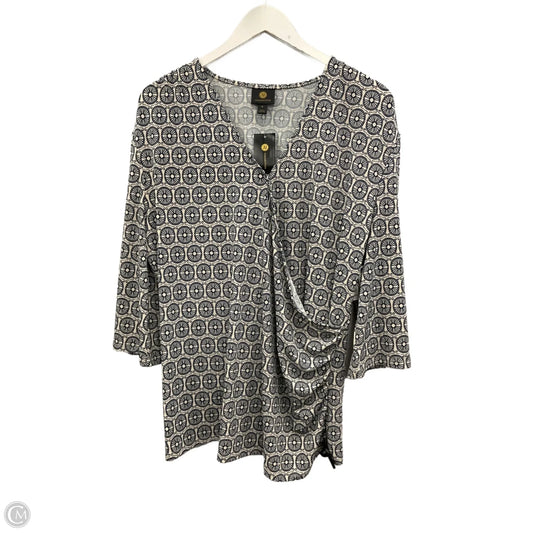 Top 3/4 Sleeve By Jm Collections In Navy, Size: Xl