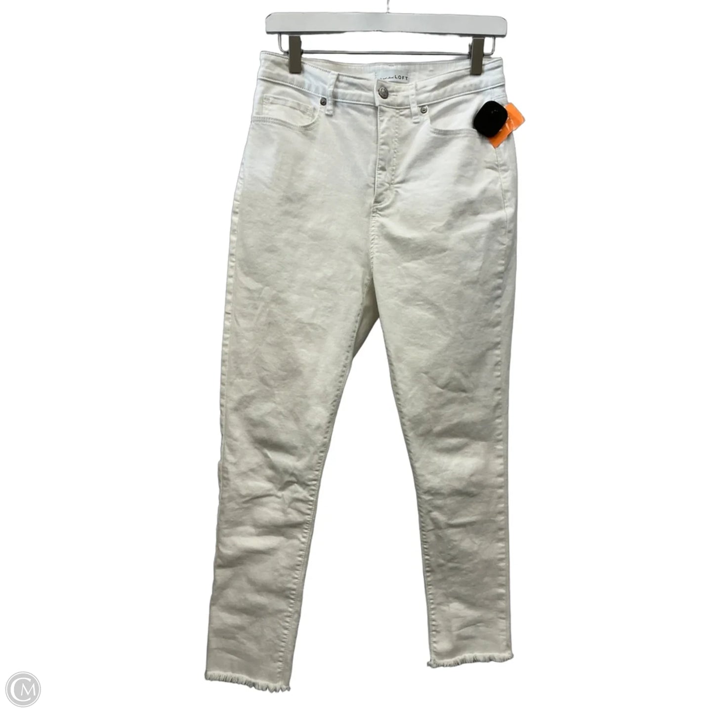 Jeans Skinny By Loft In White Denim, Size: 4
