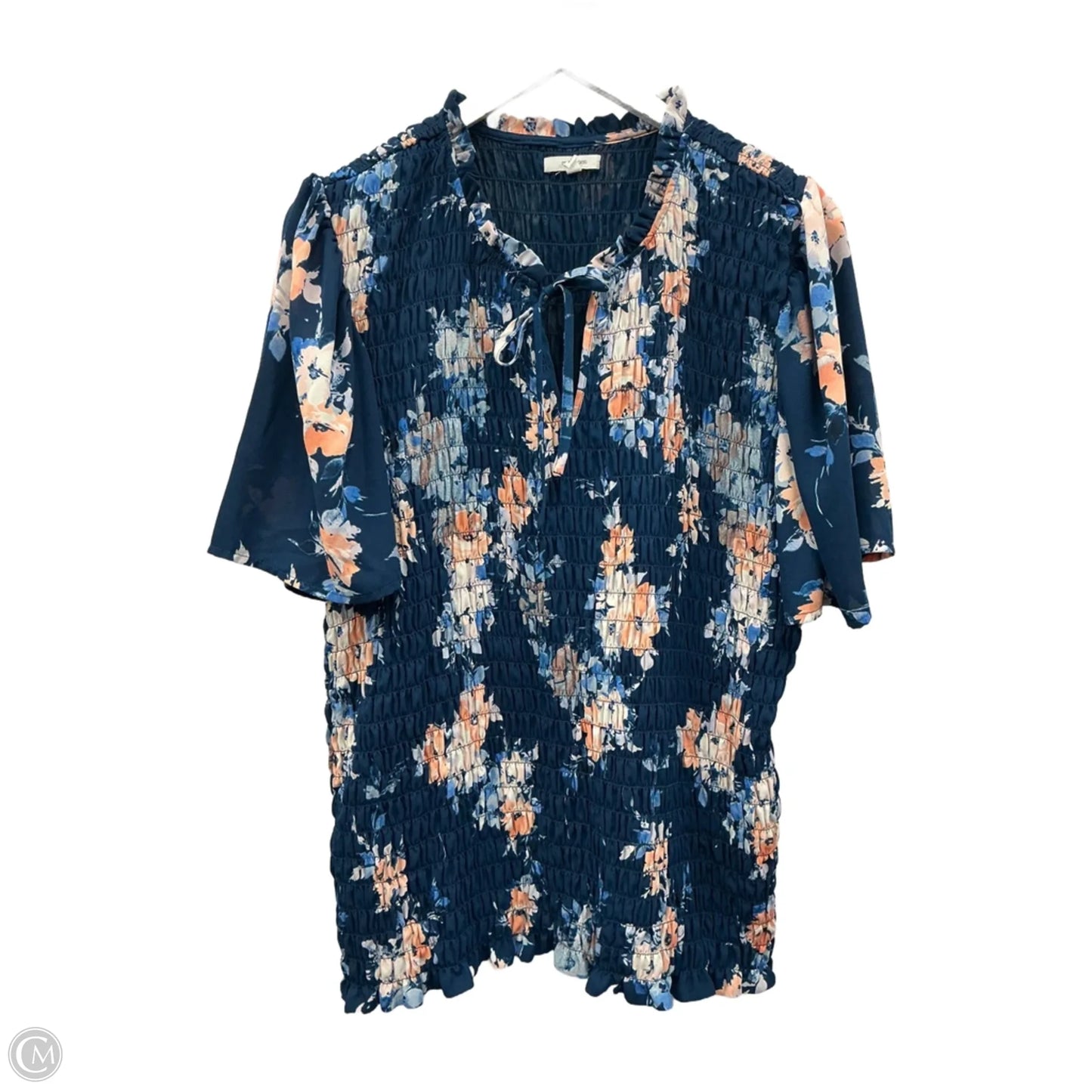 Top Short Sleeve By Maurices In Navy, Size: 2x