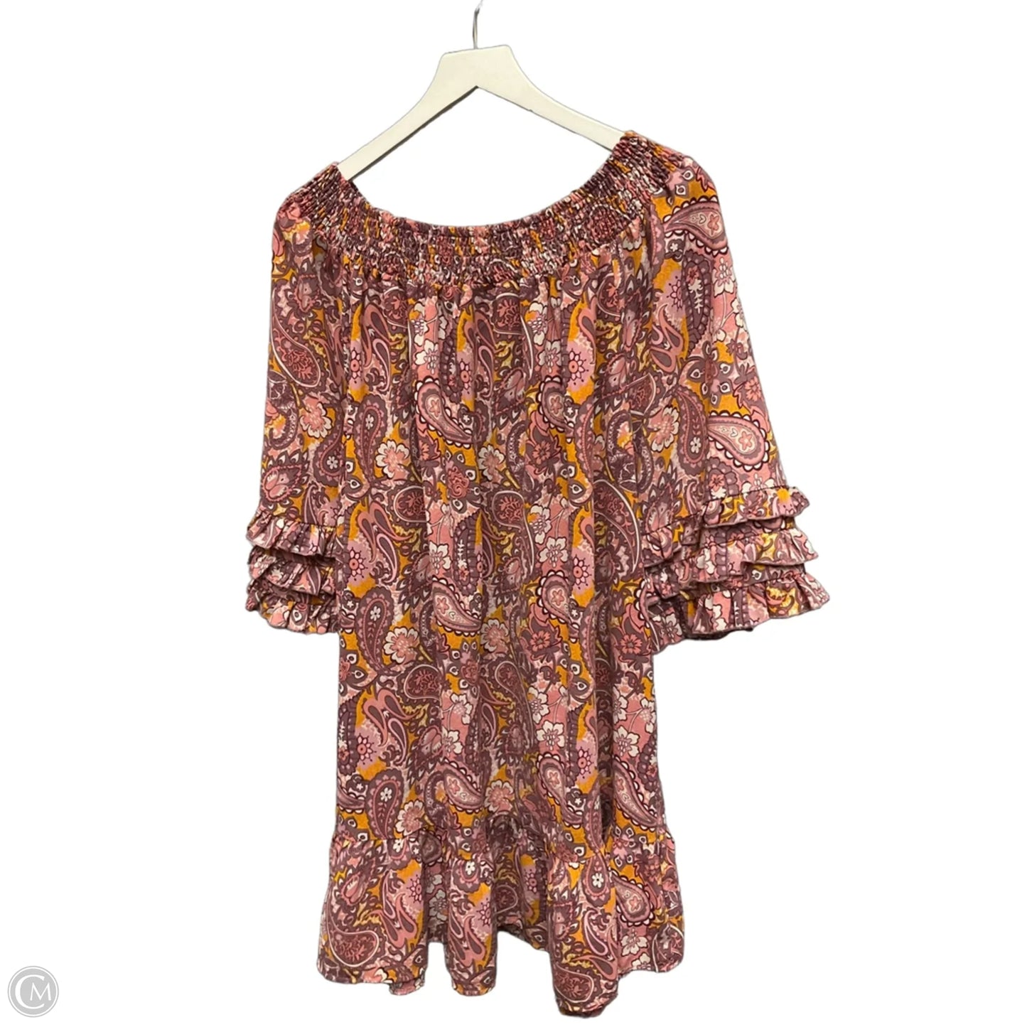 Dress Casual Midi By Grace + Karma In Pink & Purple, Size: 1x