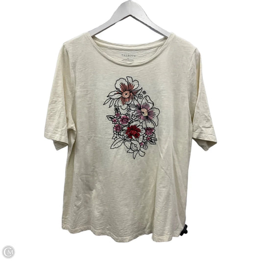 Top Short Sleeve By Talbots In Cream, Size: Xl
