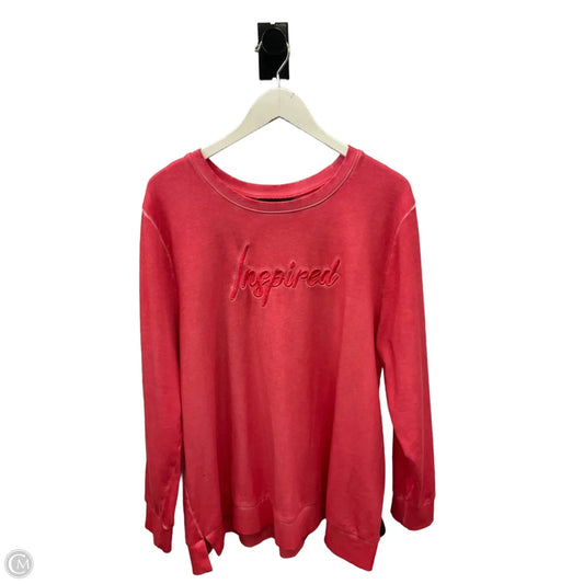Sweatshirt Crewneck By Lane Bryant In Coral, Size: Xl
