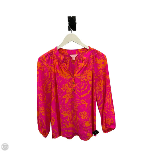 Top Long Sleeve Designer By Lilly Pulitzer In Pink, Size: Xs