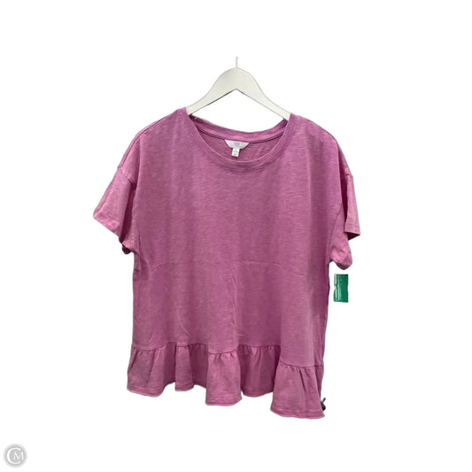 Top Short Sleeve By Time And Tru In Pink, Size: L