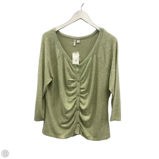 Top 3/4 Sleeve By Cato In Green, Size: Xl